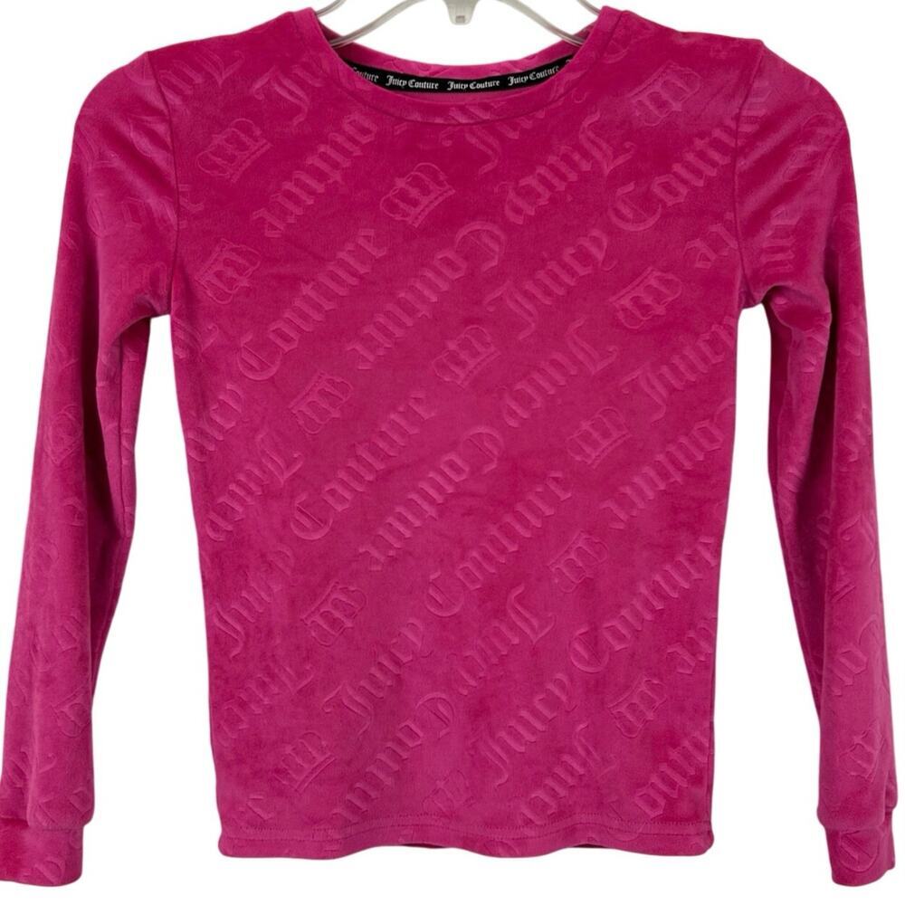 Juicy Couture Pink Velour Logo Sleepwear Top Pajama Y2K Girls 8